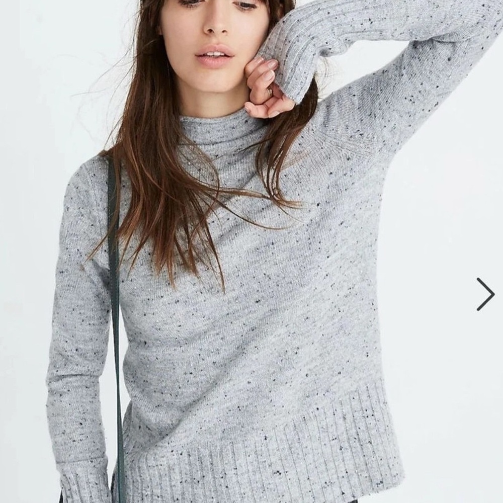 Madewell Donegal Inland Turtleneck Sweater - Inland Smoke color Size Medium